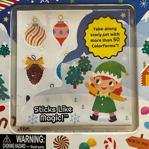 Colorforms Read and Play Christmas Fun Children's Board Activity Book - Picture 3 of 6